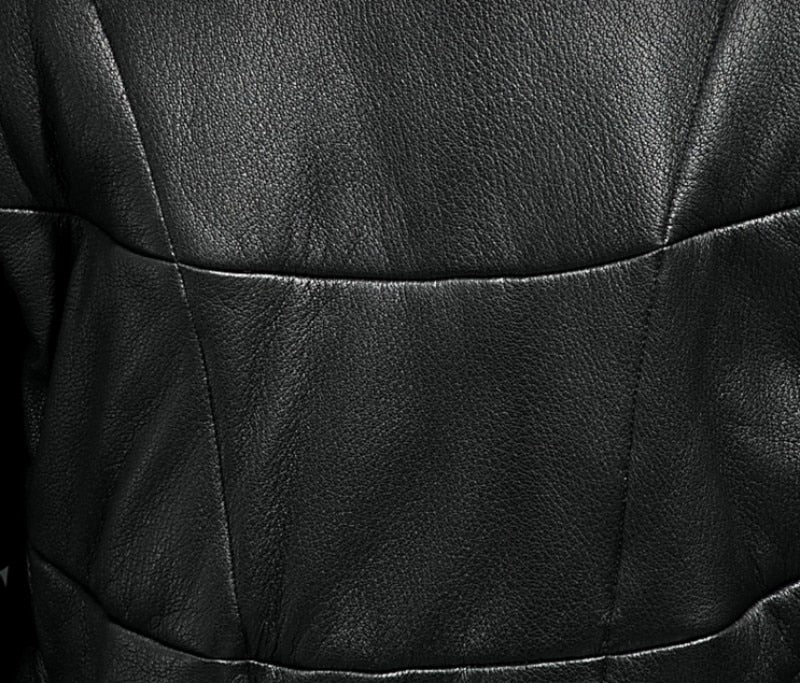 Genuine Leather Down Jacket Real Silver Fur Parka