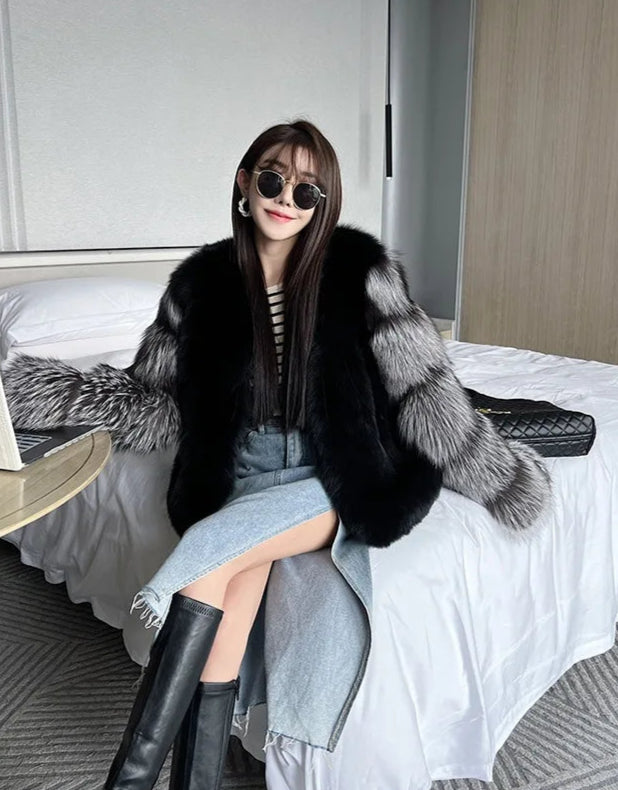 Silver Sleeve Real Fur Coats