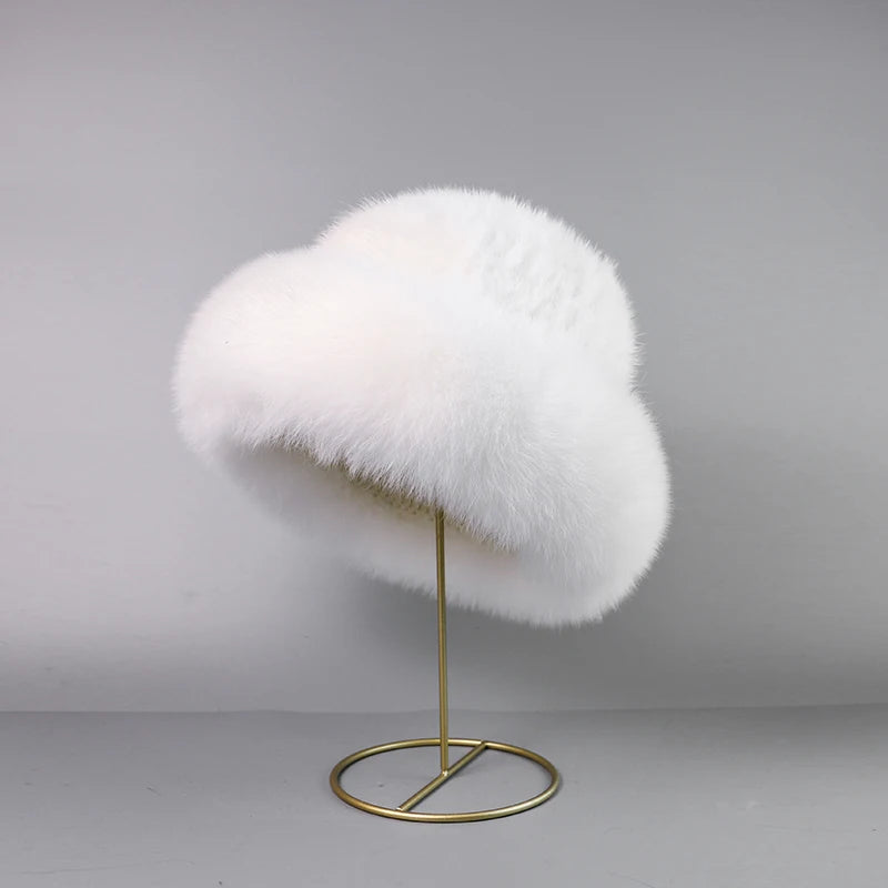 Knitted Real Mink Fur Beanie Caps