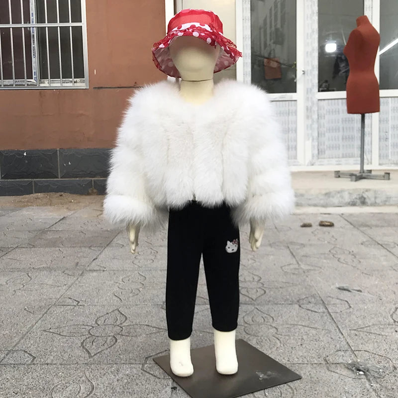 Children Real Fox Fur Coat Ages 2 to 11
