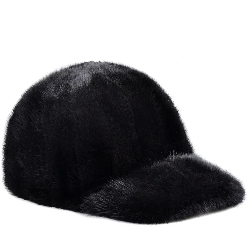 Real Mink Fur Hat Baseball Cap