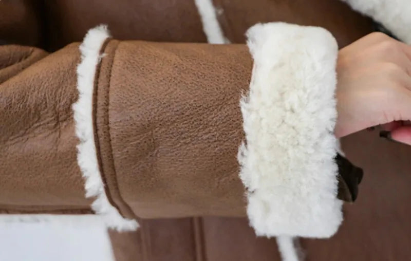 Genuine Leather Coats Real Shearling Fur Lining