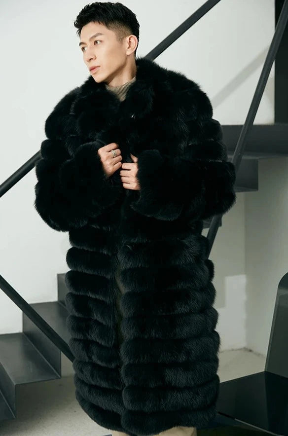 Long Pattern Real Fox Fur Coats
