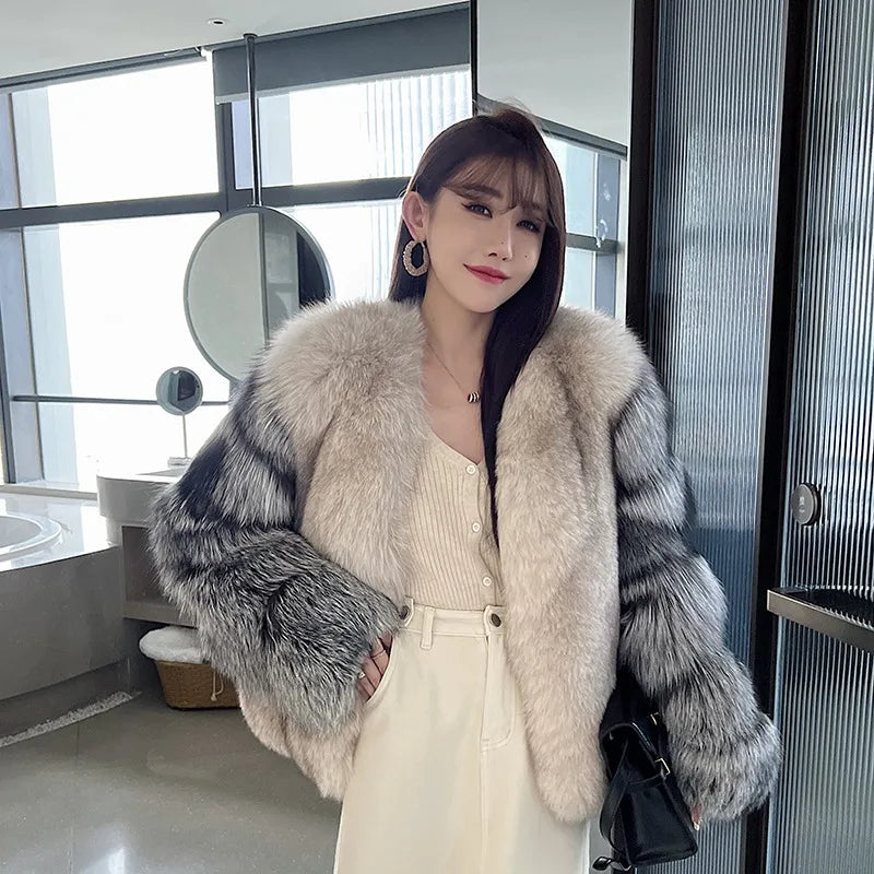 Silver Sleeve Real Fur Coats