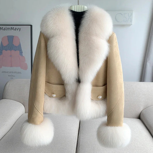 Genuine Leather Real Fur Down Lining Suede Jackets