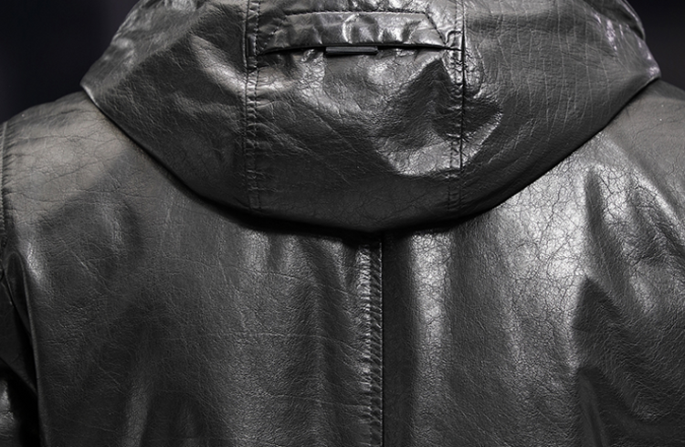 Duck Down Genuine Leather Coats Hooded Cargo Style