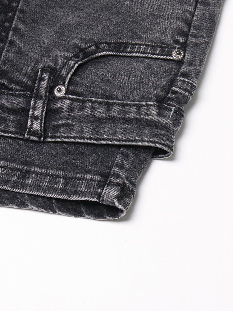 Jean Pocket Skirt Denim Shorts
