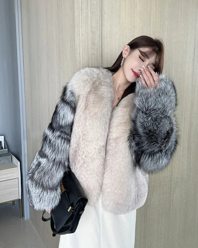 Silver Sleeve Real Fur Coats