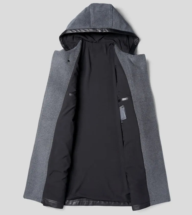 Long Real Wool Coats Hooded