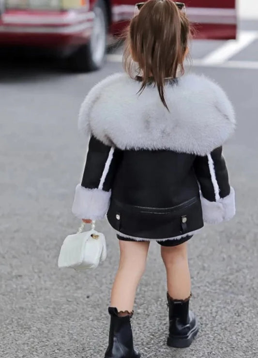 Genuine Leather Coats Real Shearling Fox Fur