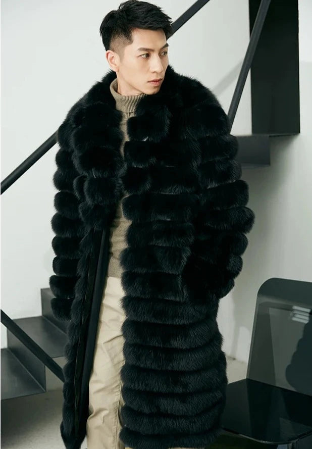 Long Pattern Real Fox Fur Coats