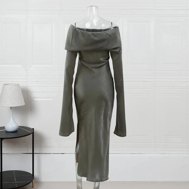 Off Shoulder Extended Sleeve Dress