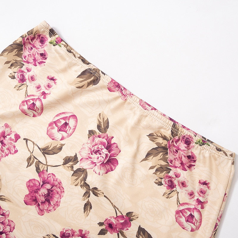 Flora Tank Crop Top & Long Skirts Set