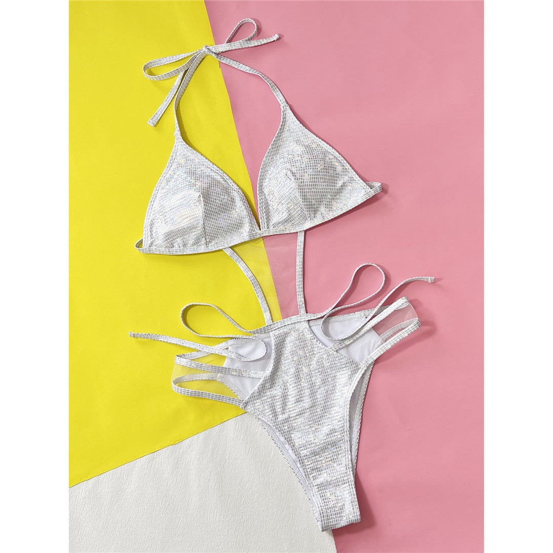 Mesh Sheer Cut Out One Piece