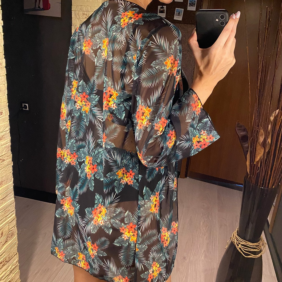 Floral High Waist Bikini Sets & Cover Up