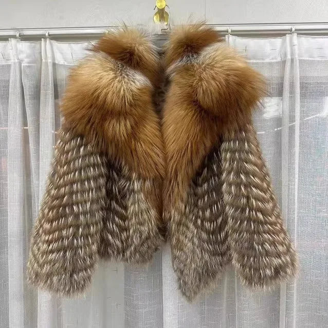 Real Silver Fur Short Fur Coats