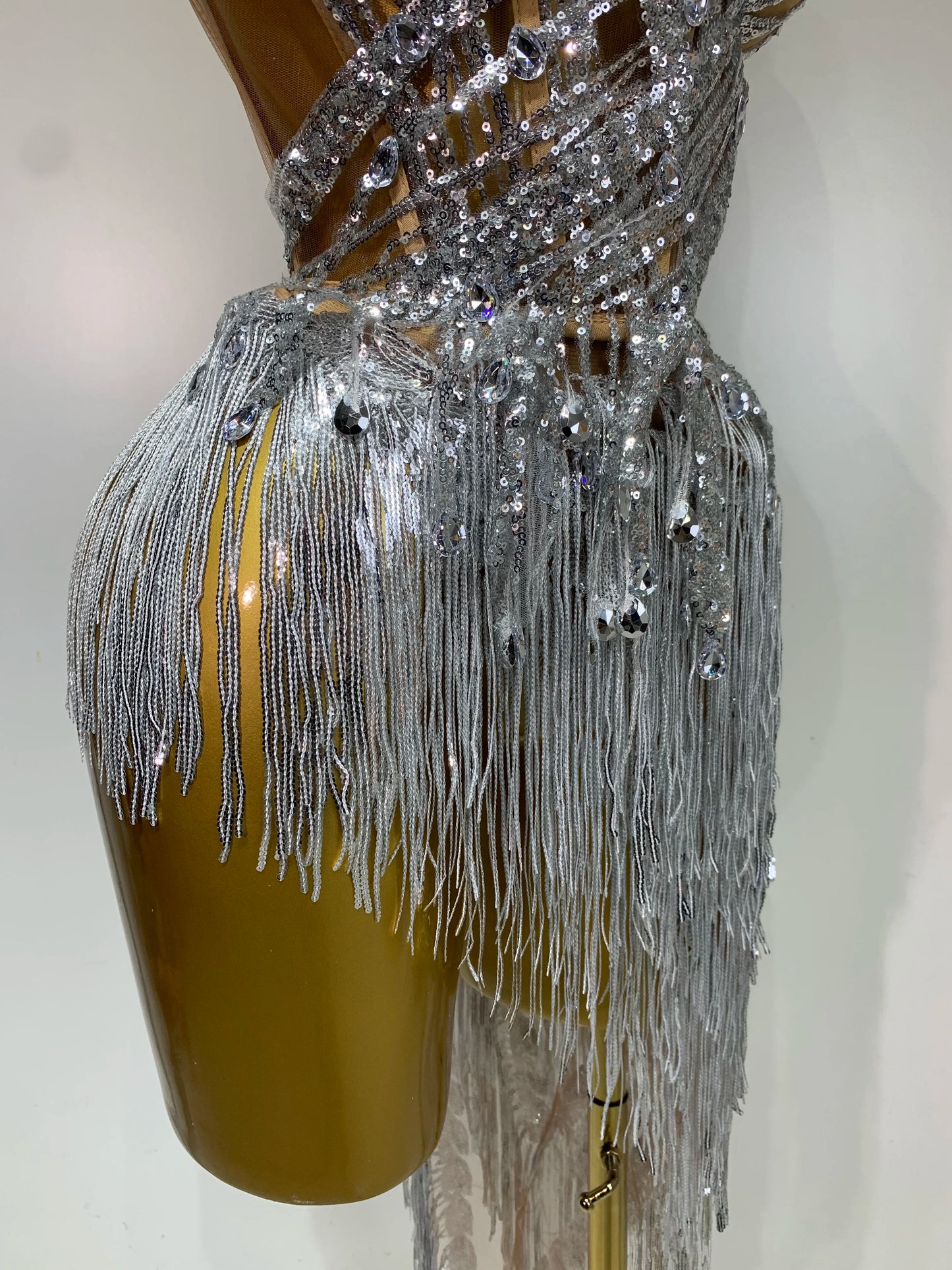 Sequins Side Tassel Mini Dress