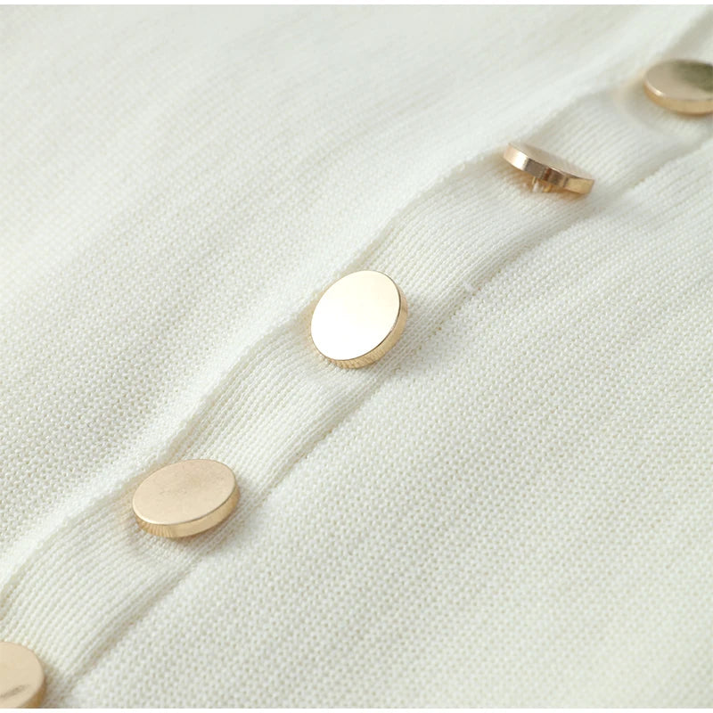 Knitted Sleeveless Button Up Long Dresses