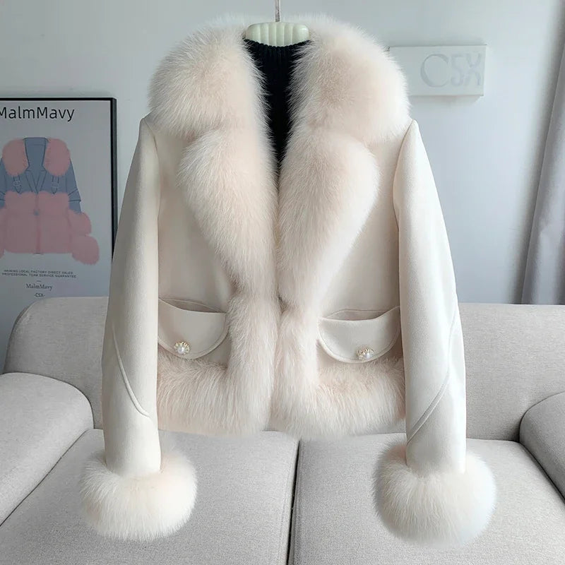 Genuine Leather Real Fur Down Lining Suede Jackets
