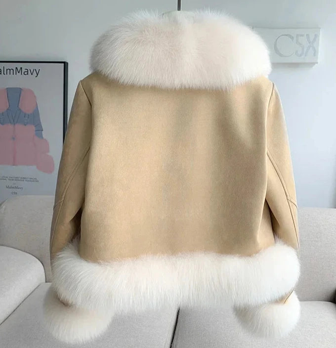 Genuine Leather Real Fur Down Lining Suede Jackets