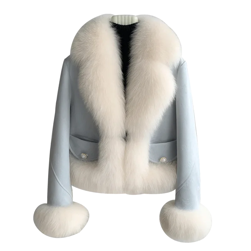 Genuine Leather Real Fur Down Lining Suede Jackets