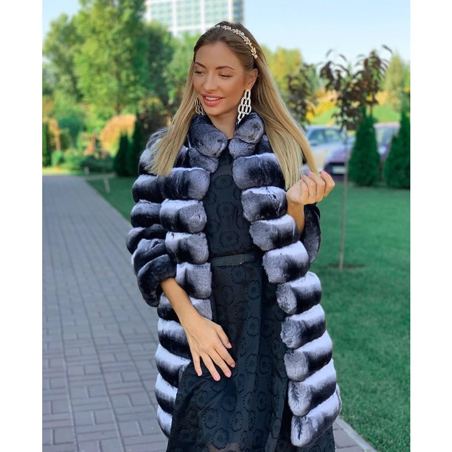 Collection of Chinchilla Style Rex Rabbit Fur Coat Vest