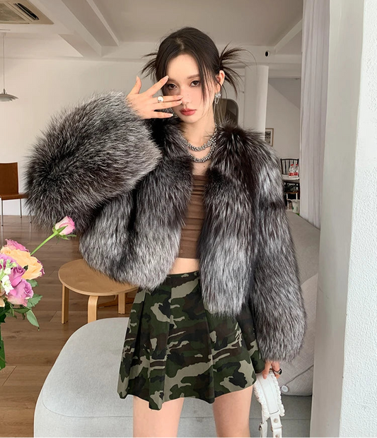 Short Genuine Natural Fur Coats