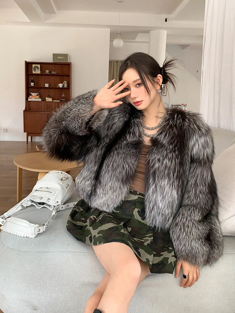 Short Genuine Natural Fur Coats