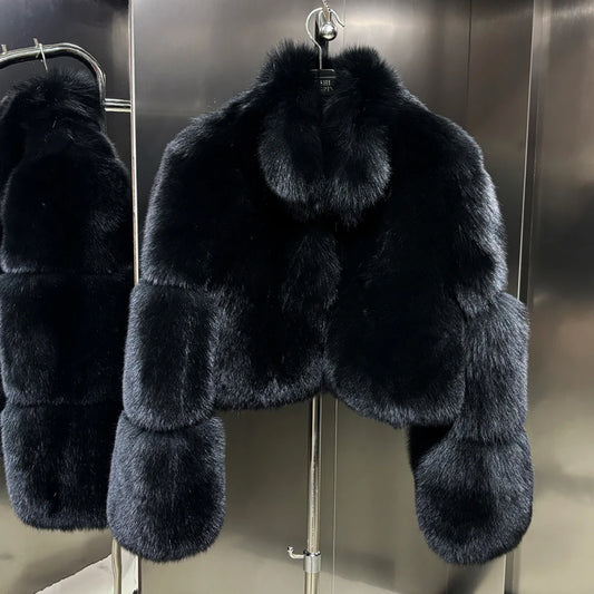 Cropped Real Fox Fur Coats