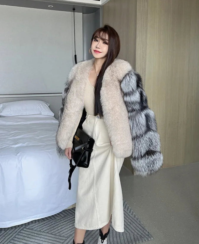 Silver Sleeve Real Fur Coats