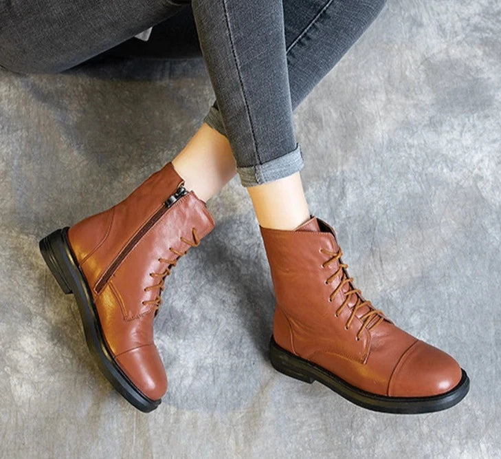 Genuine Leather Ankle Boots Spring