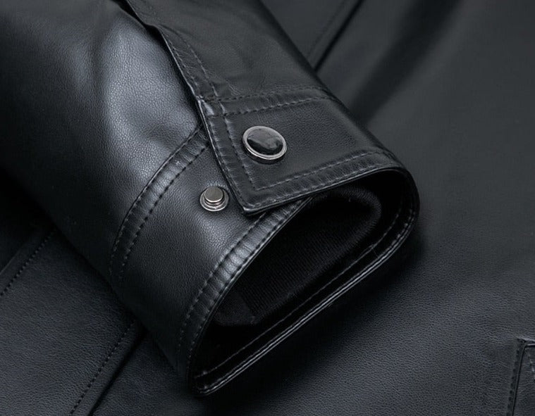 Genuine Leather Duck Down Coat Big Real Fur Collar