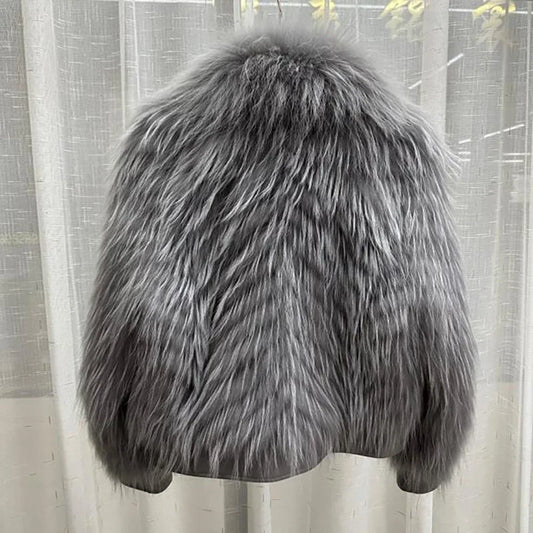 Genuine Leather Knitted Real Fur Coats