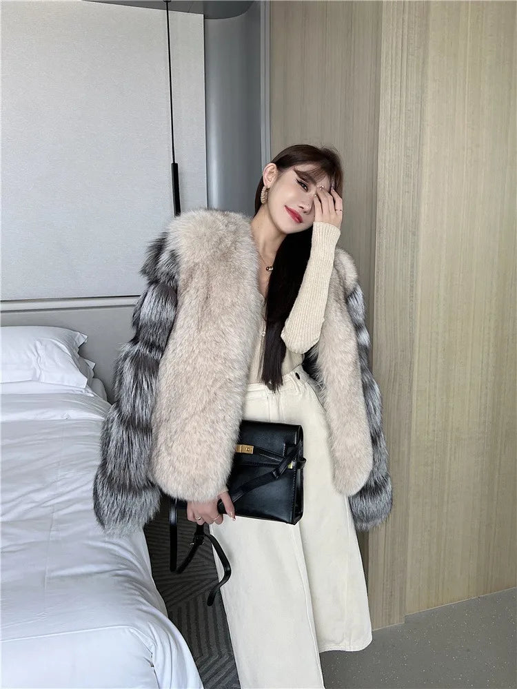 Silver Sleeve Real Fur Coats