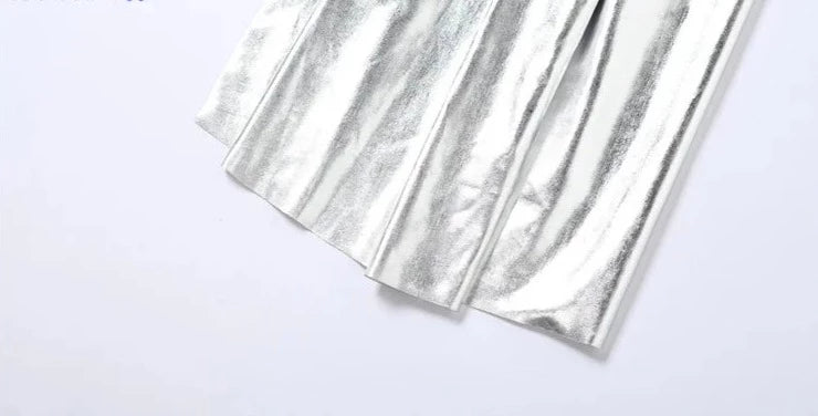 Silver One Shoulder Irregular Maxi Dress