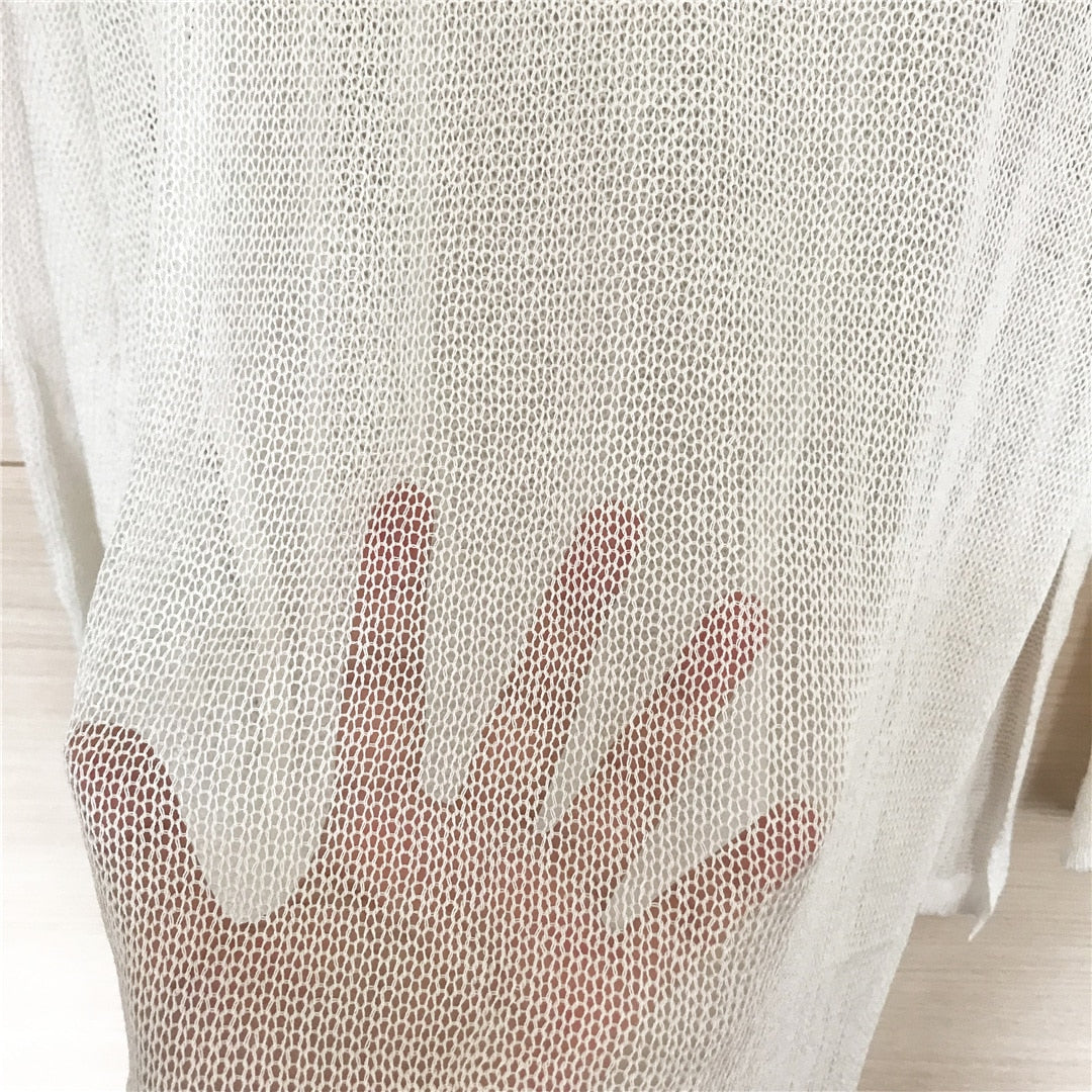 Mesh Sheer Long Sleeve Cover Ups