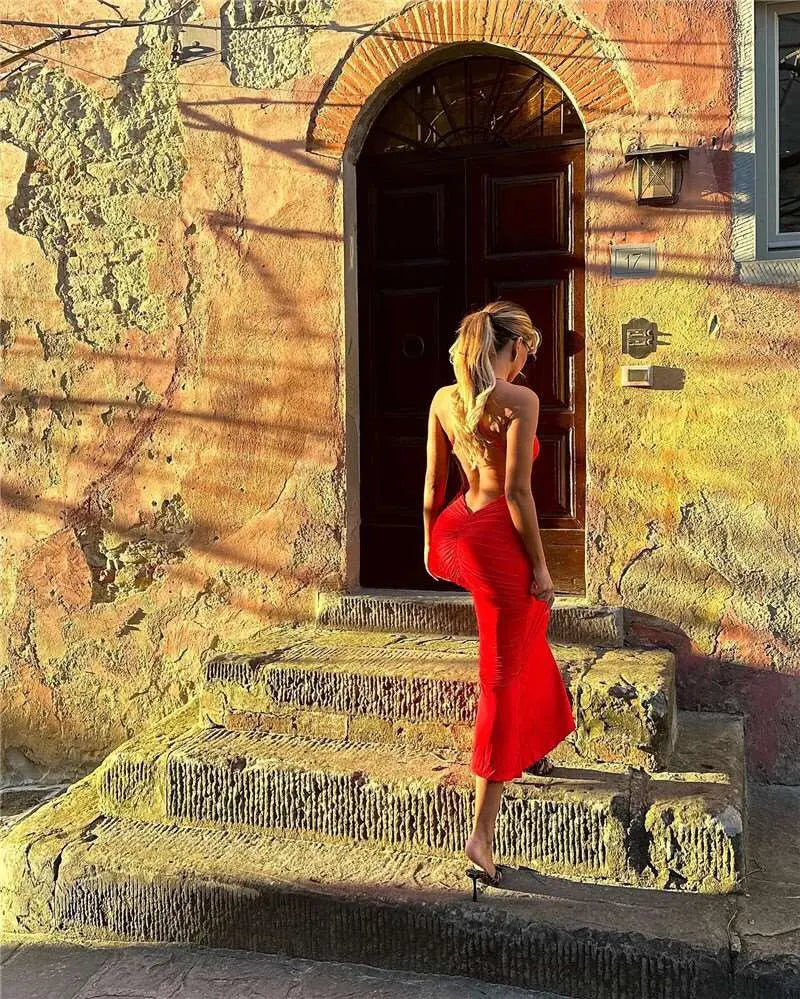 Strap Sleeveless Backless Maxi Dresses