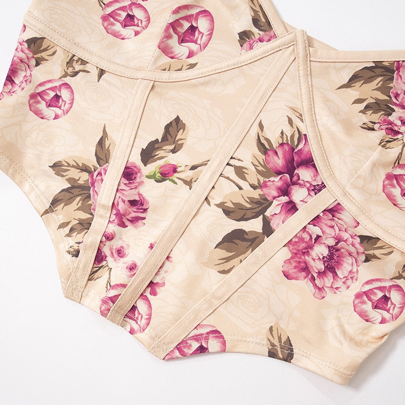 Flora Tank Crop Top & Long Skirts Set