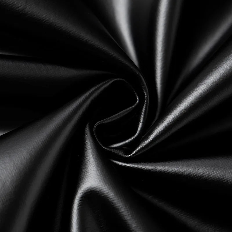 PU Leather Lace Up Long Sleeve Mini Dress