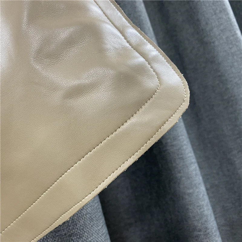 Pu High Waist Loose Cargo Short