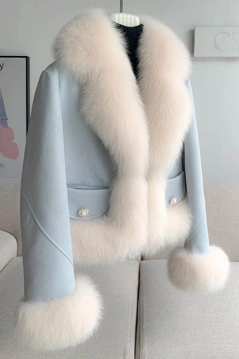 Genuine Leather Real Fur Down Lining Suede Jackets