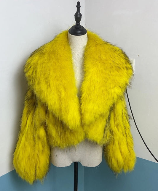 Big Collar Knitted Real Fur Coats