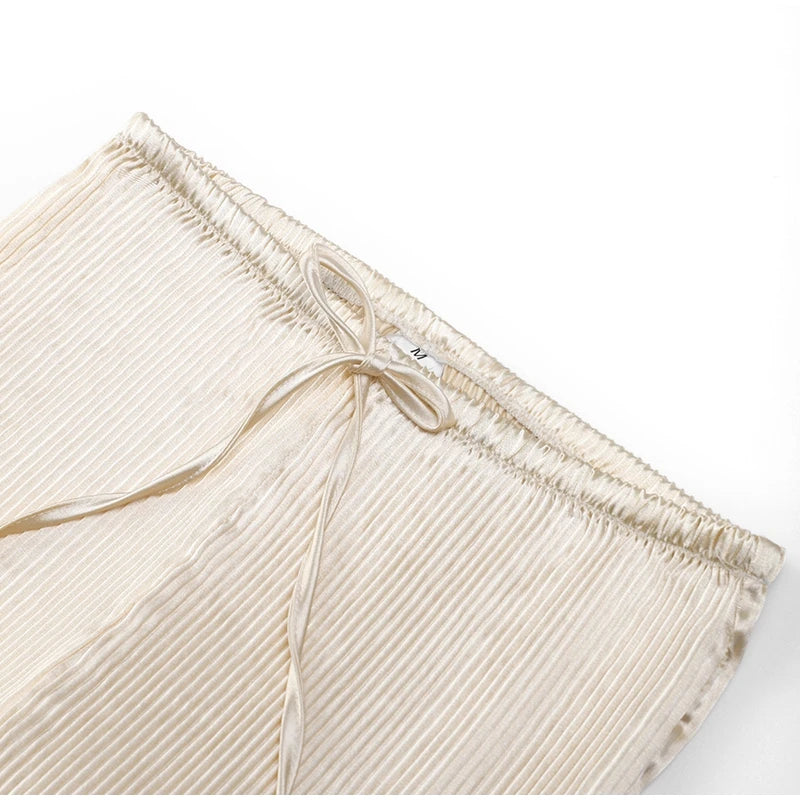 Halter Beveled Irregular Top & Wide Pants Sets