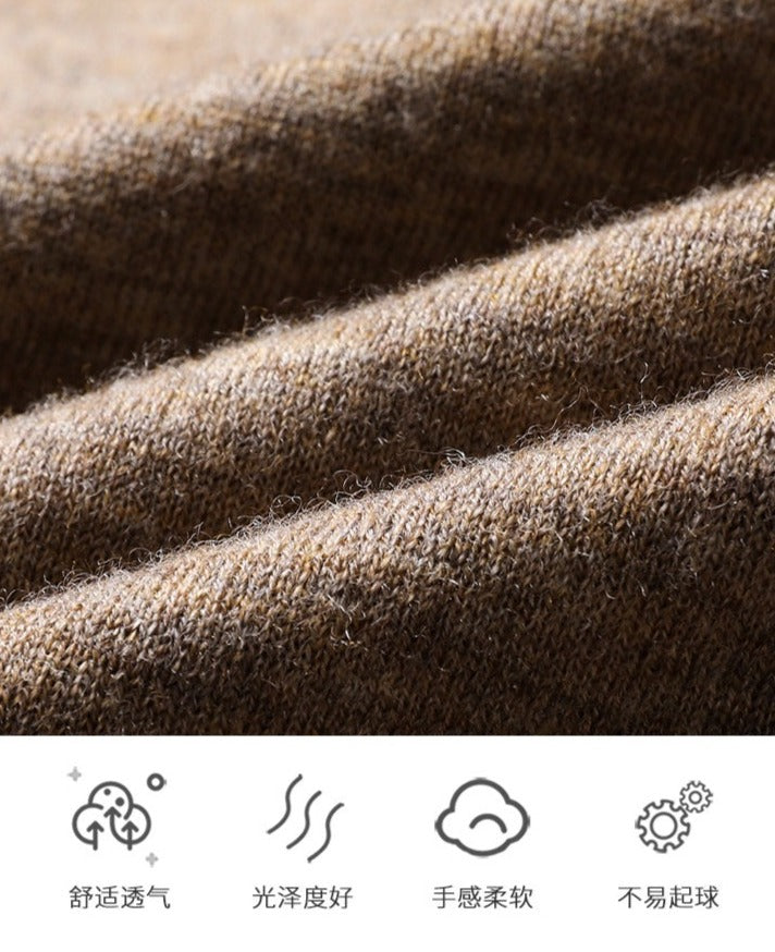 V Collar Short Sleeve Wool Shirts