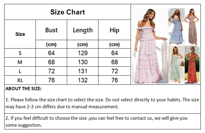 Floral Strapless Ruffle Summer Dresses