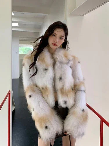 Luxury Fluffy Short Real Fur Coat