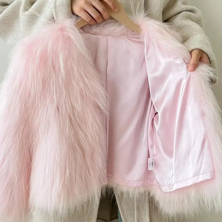 Fluffy Knitted Real Fur Coats