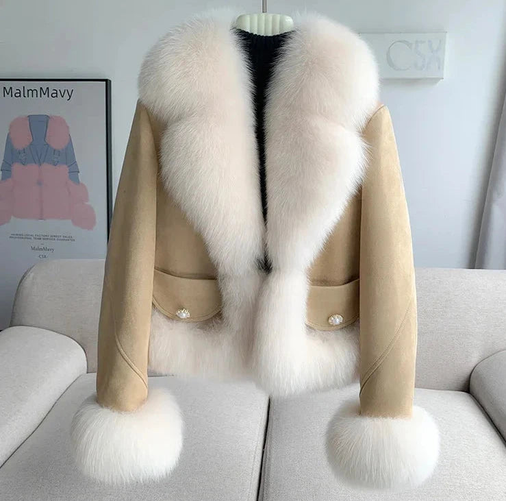Genuine Leather Real Fur Down Lining Suede Jackets