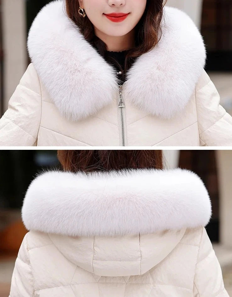 Leather Jackets Duck Down Hooded Real Fur