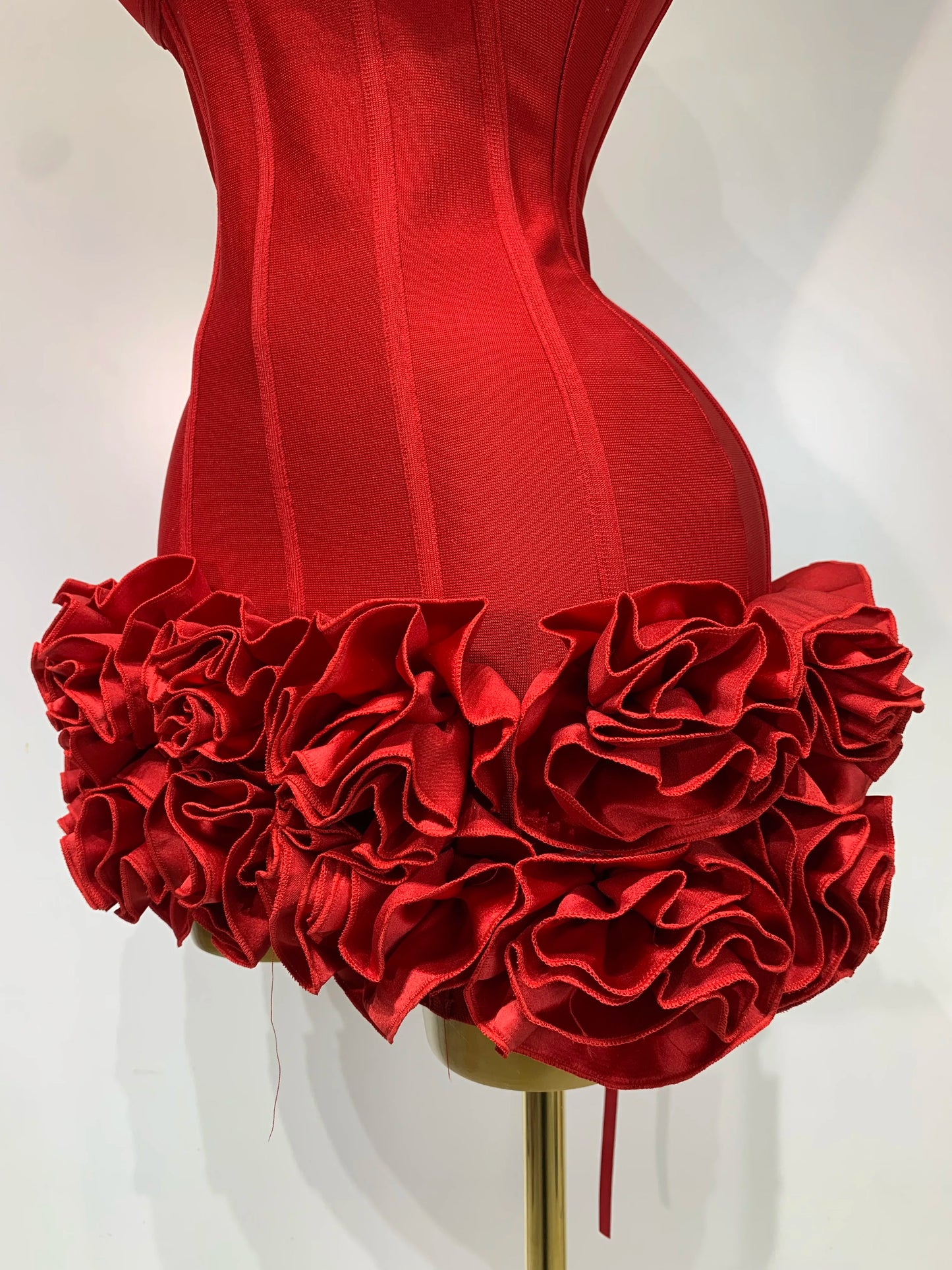 Strapless 3D Flowers Mini Dresses